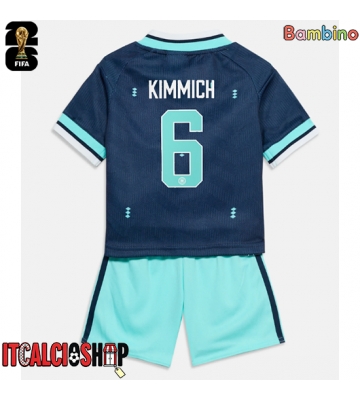 Germania Joshua Kimmich #6 Seconda Maglia Bambino Mondiali 2026 Manica Corta (+ Pantaloni corti)